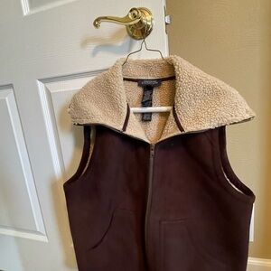Suede and Sherpa vest